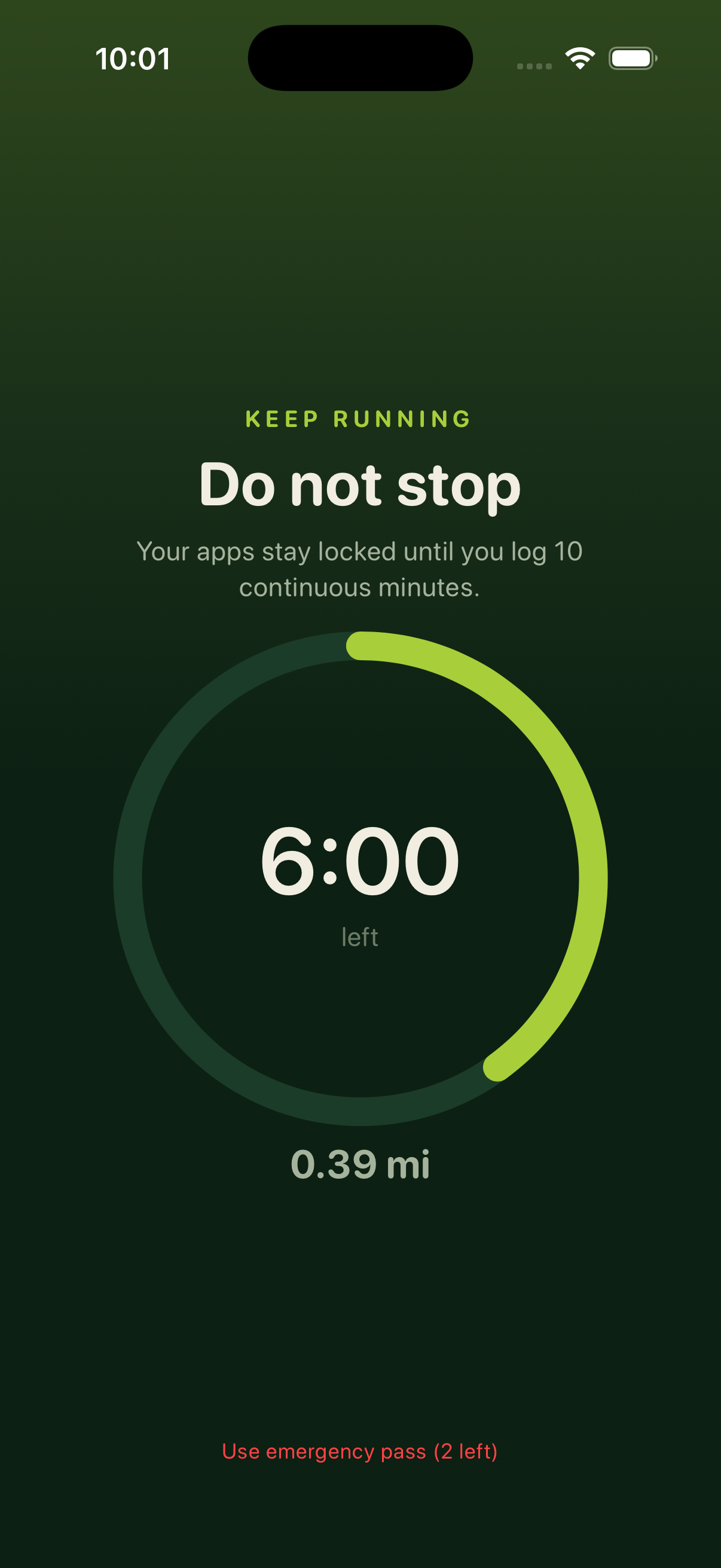 Cadence keeps the timer running only while you move